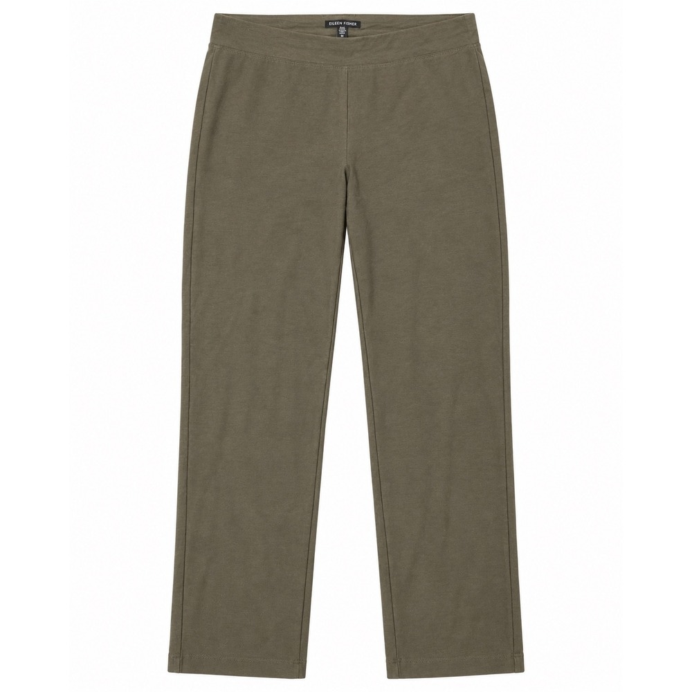 Eileen Fisher Stretch Crepe Pants Women's Small Petite Olive Green Pull On